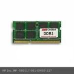 2GB, PC3-8500S, DDR3-1066MHz, 204-pins, SODIMM memory module Part 580017-001  , 652972-001